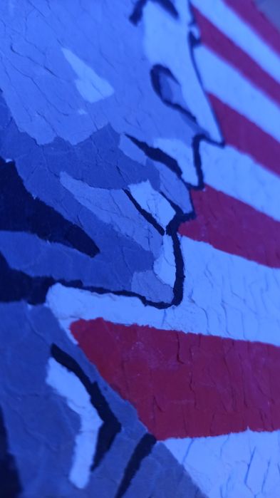 Własnoręcznie wykonany kolaż/plakat Kapitan Ameryka. Marvel, rysunek