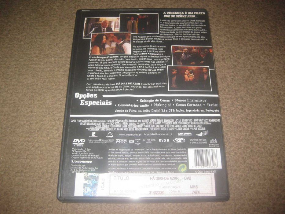 DVD "Há Dias de Azar..." com Morgan Freeman