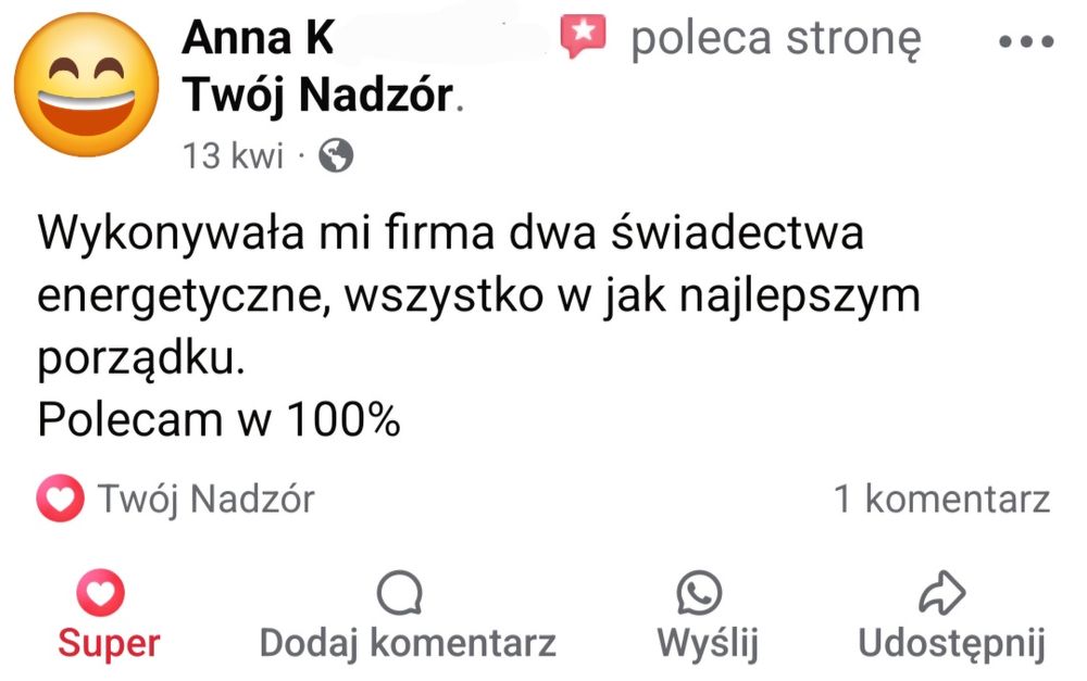 Świadectwo Energetyczne - Twój Nadzór