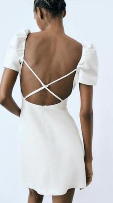 ZARA платье с открытой спиной 100% coton