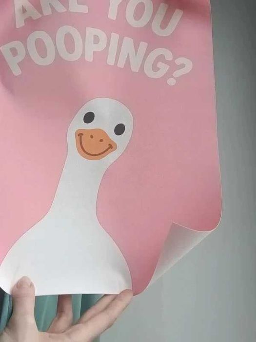 Plakat różowy gęś