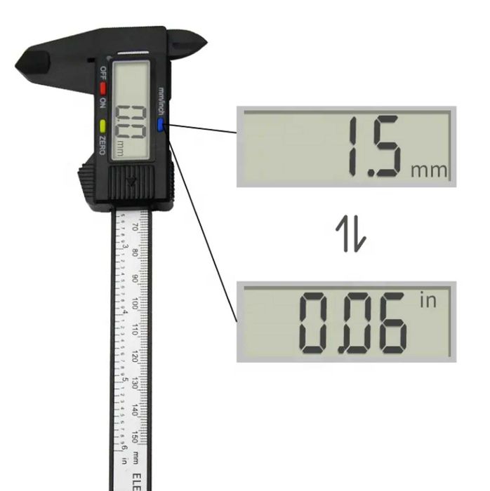 Suwmiarka elektroniczna cyfrowa wyświetlacz LCD miarka 150mm + bateria