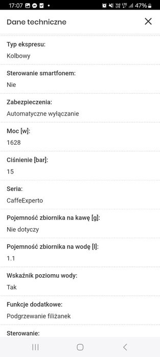 Ekspres kolbowy Beko Caffeexperto