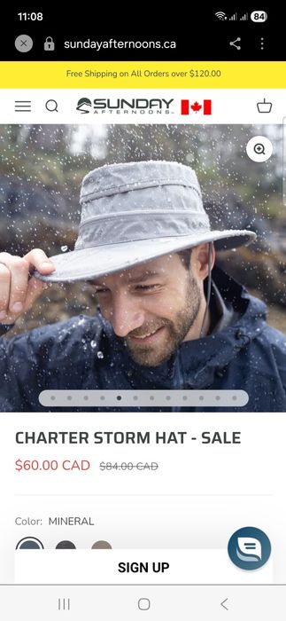 Водонепроникний унісекс-капелюх Sunday  Charter Storm Hat. Розмір L.