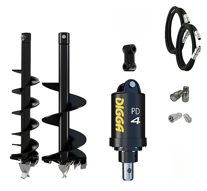 Гидробур DIGGA / Гидробур для экскаватора, спецтехники / Буровой шнек