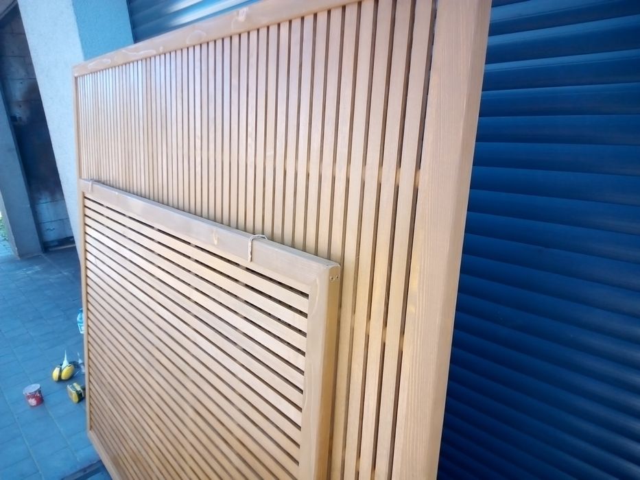 Pergola kratka oslona balkonowa drewniania 116x161