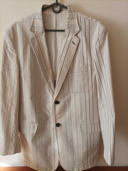 Обалденный летний светлый пиджак х/б