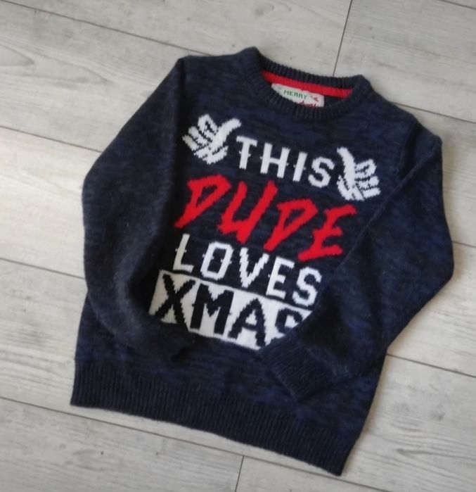 Sweter śwìąteczny chłopiec r. 134