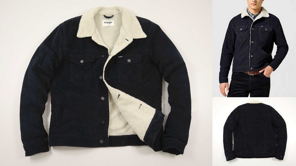 Wrangler kurtka męska baranek sztruksowa zimowa L