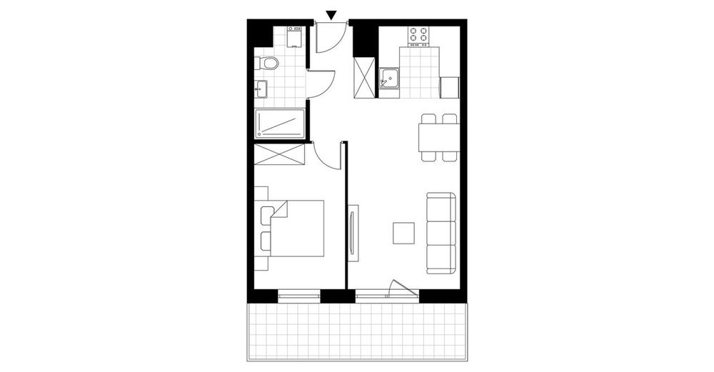 2-pokojowe mieszkanie 41 m² + loggia Bez Prowizji - Widok 4