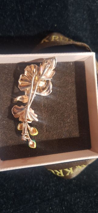 Broszka srebro 925 złocone z emalią W. Kruk