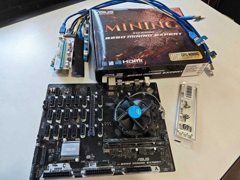 Материнка Asus B250 MINING EXPERT +CPU+4Gb DDR4