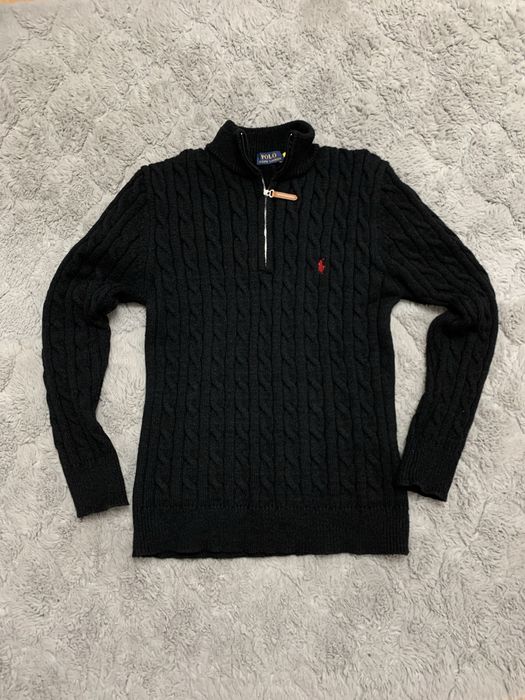 Sweter Polo Ralph Lauren czarny z zamkiem rozmiar M