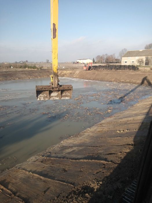 kopanie stawów ,koparka long ,długie ramie, czyszczenie stawu