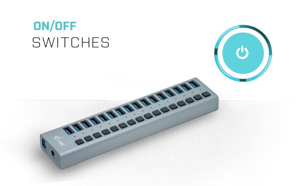 USB-A Charging HUB 16port + Power Adapter 90 W