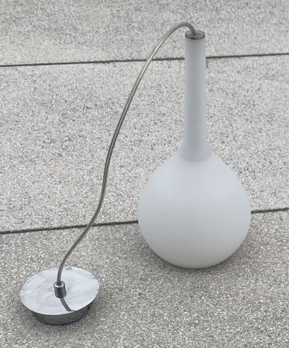Lampa biała szklana wisząca Alfa Sosnowscy