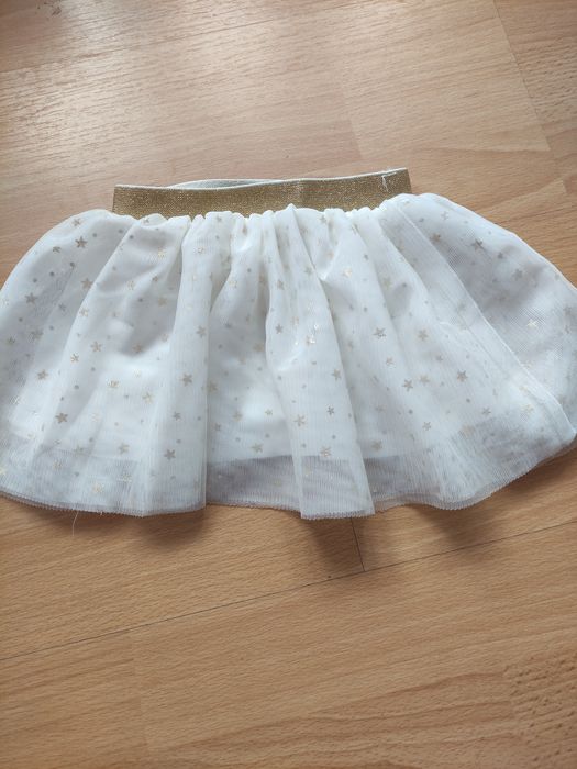 Komplecik biały w gwiazdki r.74