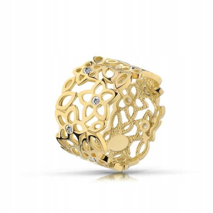 Pierścionek złoty kwiaty JK Jubiler