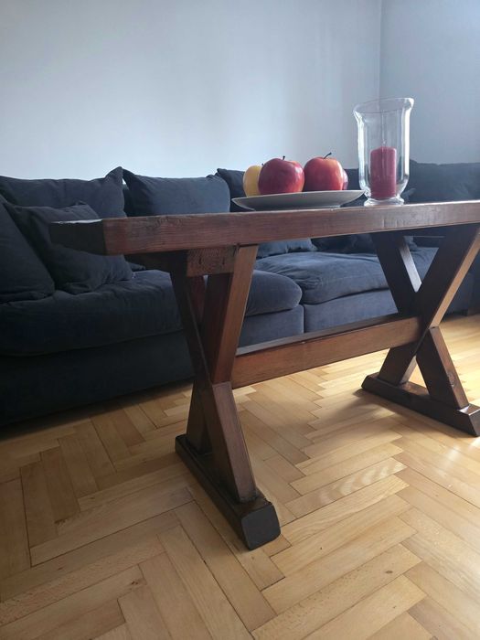 Ława drewniana wiejska, lite drewno stół stolik