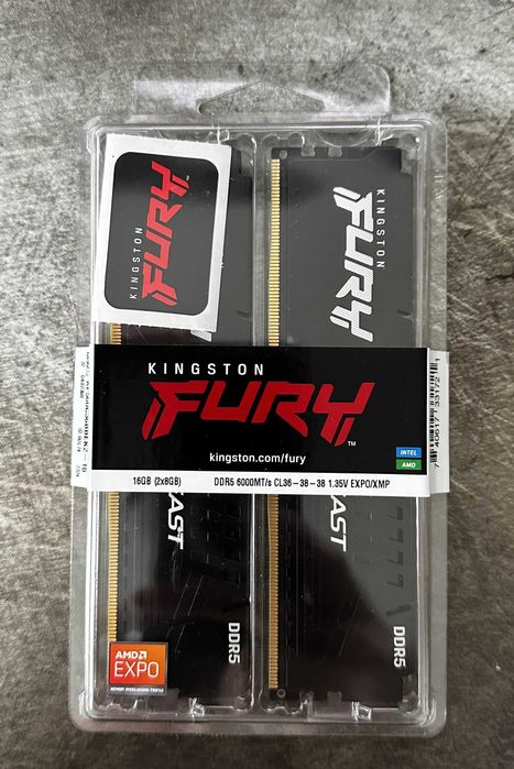 Pamięci RAM Kingston Fury Beast DDR5 6000 MHz CL36 KF560C36BBEK2-16