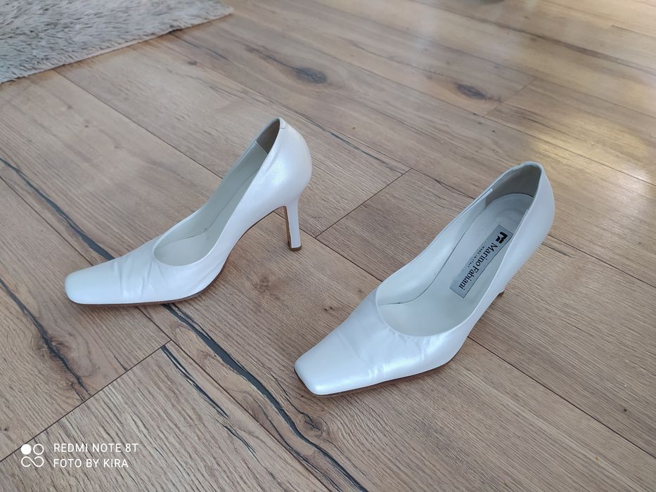 Buty ślubne białe szpilki 39 na obcasie
