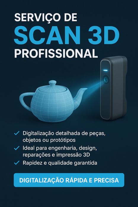 Serviço de Scan 3D Profissional – Digitalização Rápida e Precisa