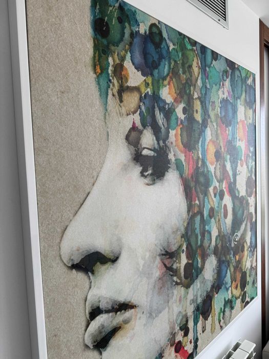 Quadro 120cm x 120cm com moldura branca de madeira (Interdesign)