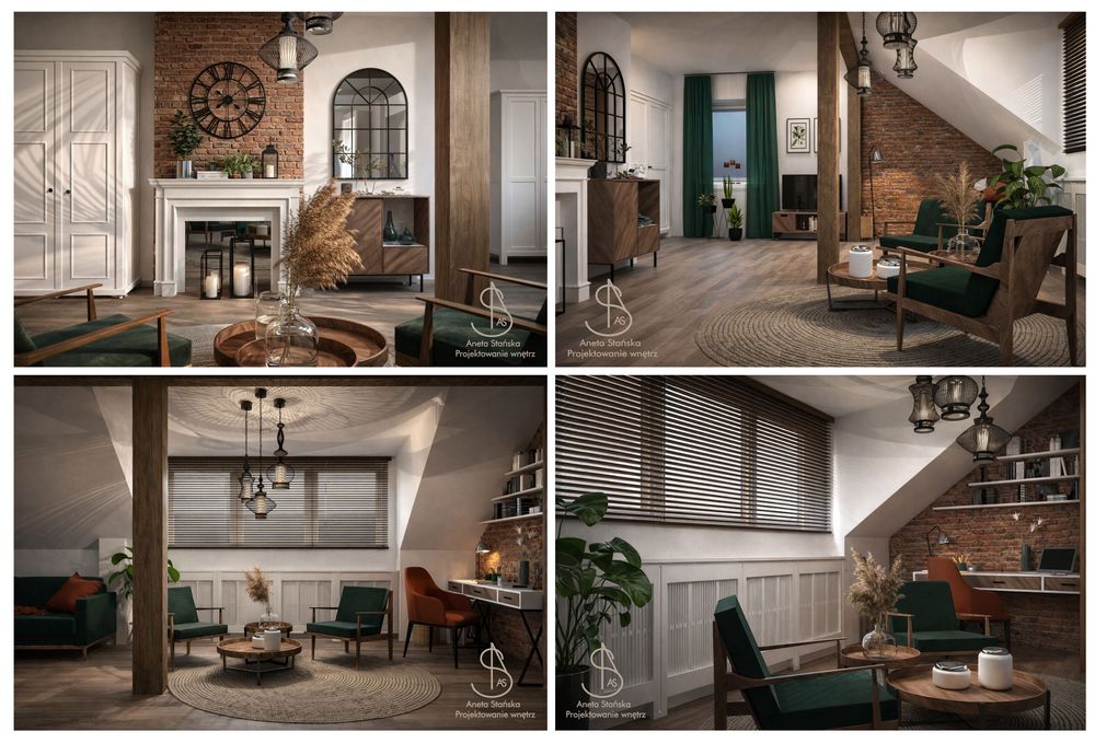 Projektowanie wnętrz, wizualizacje 3D, układ funkcjonalny
