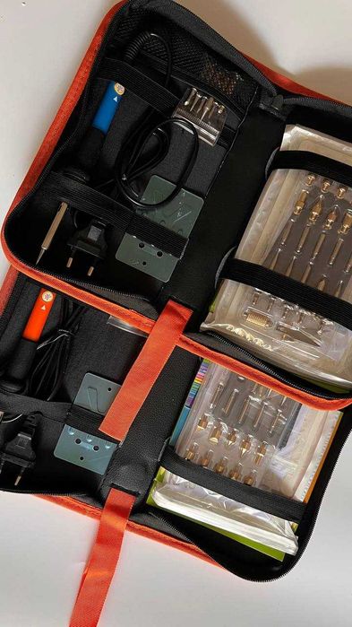 Набір для випалювання 71 предмет паяльник синій/оранжевий 60вт