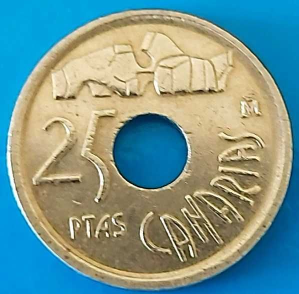 25 Pesetas de 1994, Espanha, Rei Juan Carlos I, Canárias
