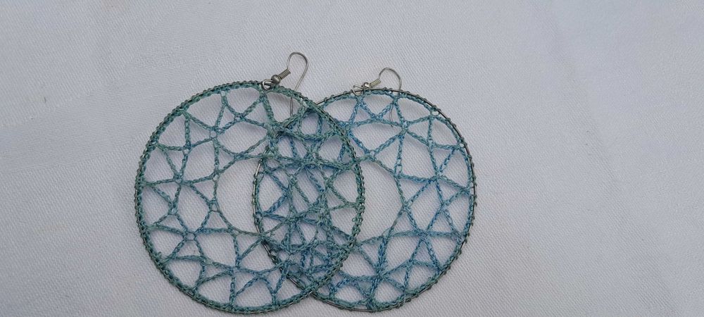 kolczyki ręcznie robione szydełkiem, koronka