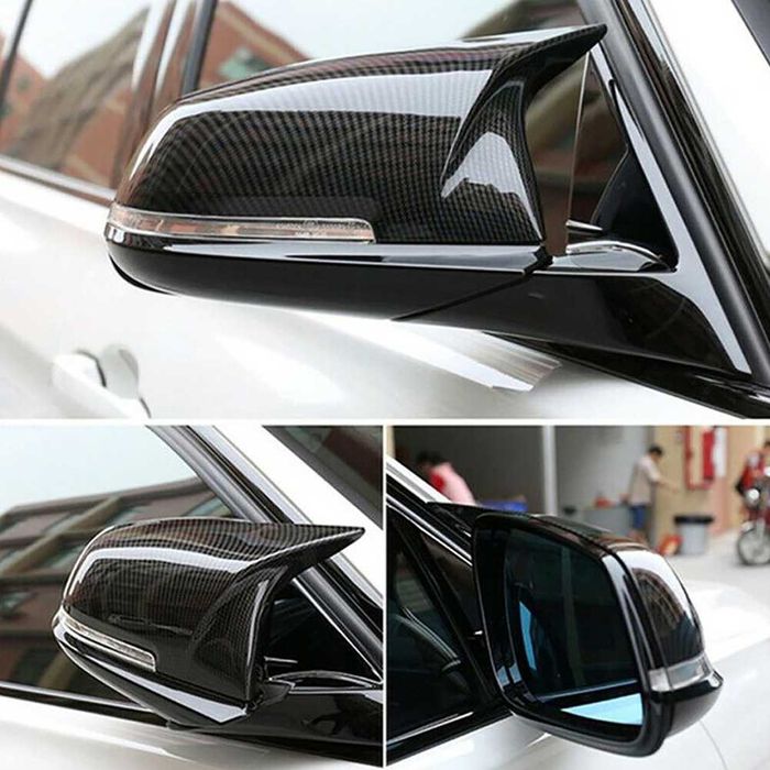 Capas retrovisor preto piano ou efeito carbono BMW séries 1 2 3 e 4