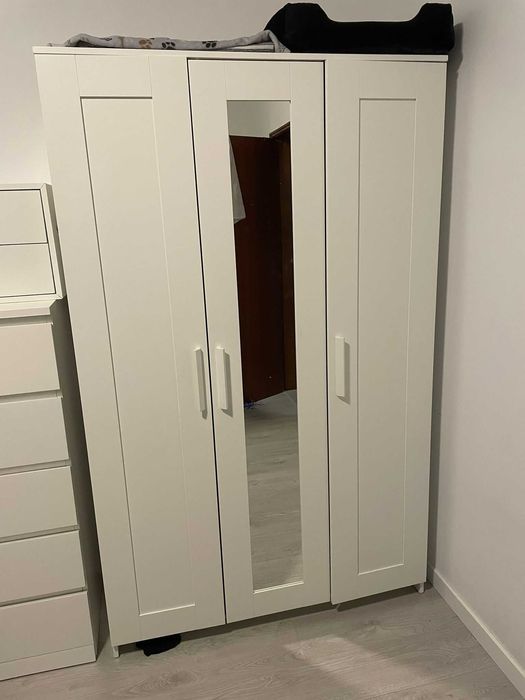 BRIMNES Roupeiro c/3 portas, branco, 117x50x190 cm