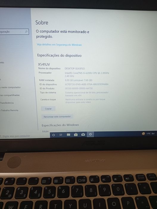 Portátil Asus A541U Windows 10 Pro