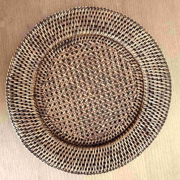 Prato marcador de Rattan natural ( 6 pratos)