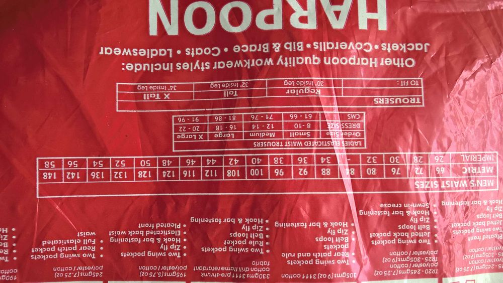 Spodnie Harpoon czarne 92/36 REG/proste