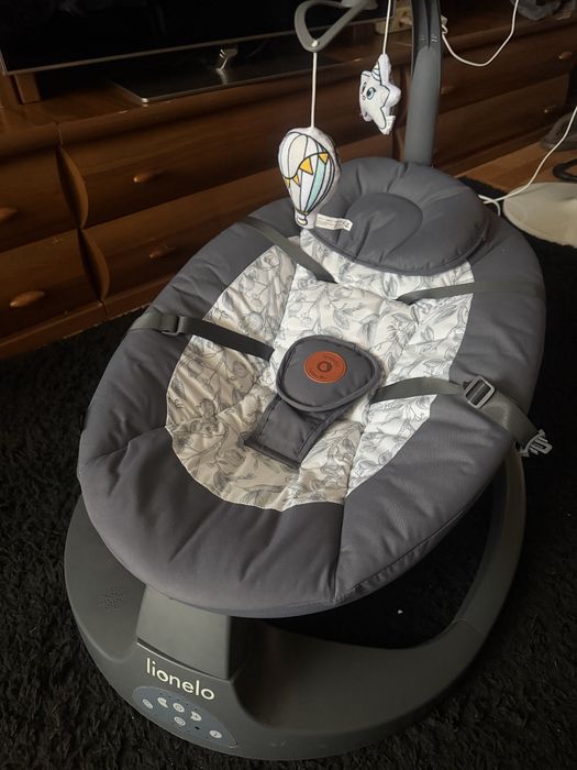 Продам Шезлонг гойдалка Lionelo Ralf Grey White/Сірий