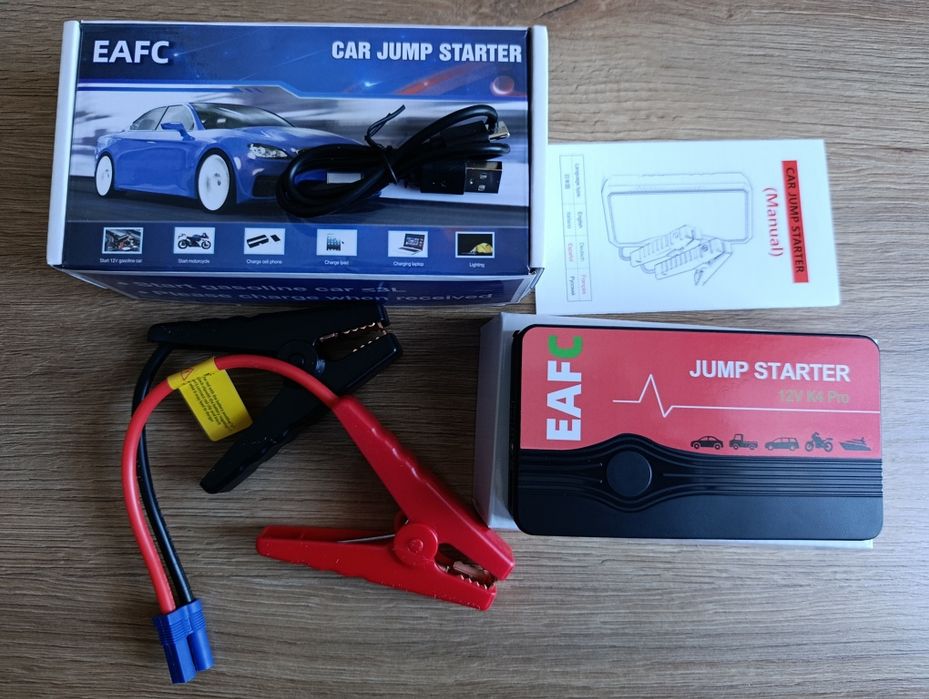Przenośny rozrusznik samochodowy Powerbank Jump Starter 12V EAFC K4 Pro – Nowy