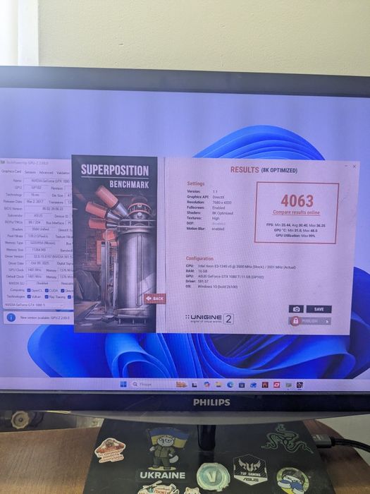 Asus gtx 1080ti 11gb на водоблоці