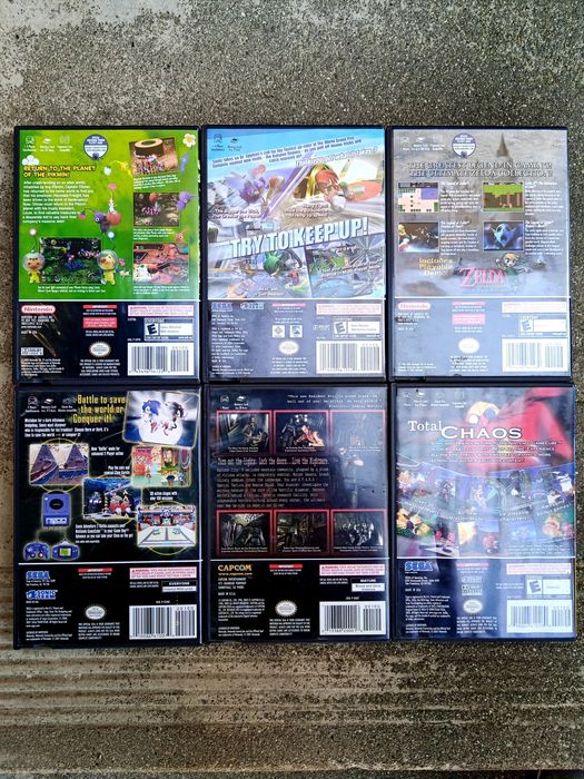 Caixas e manuais para 3 jogos GameCube versão americana