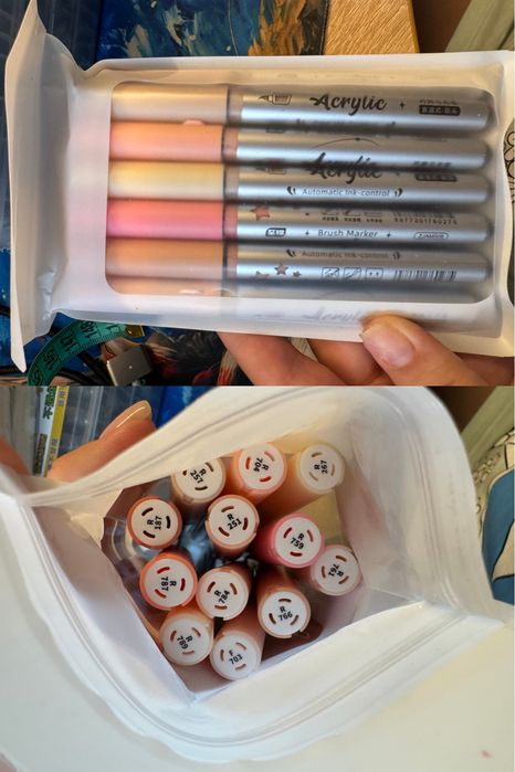 Акрилові маркери Languo/Grasp/Guangna/Nicety/Flysea 9/12/24 в упаковці