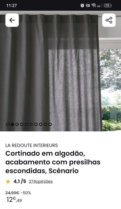 Cortinados Cinza escuro