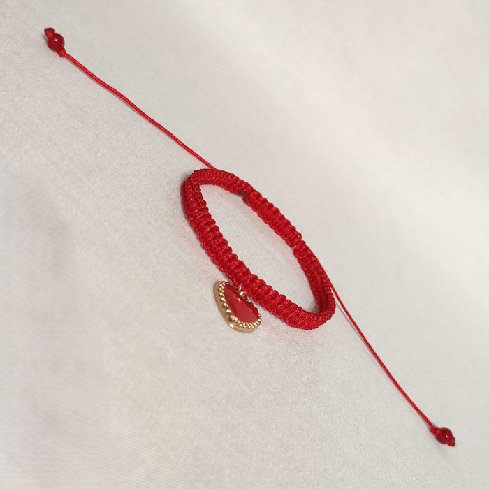 B500 Bransoletka Serce makrama pleciona Handmade Rękodzieło