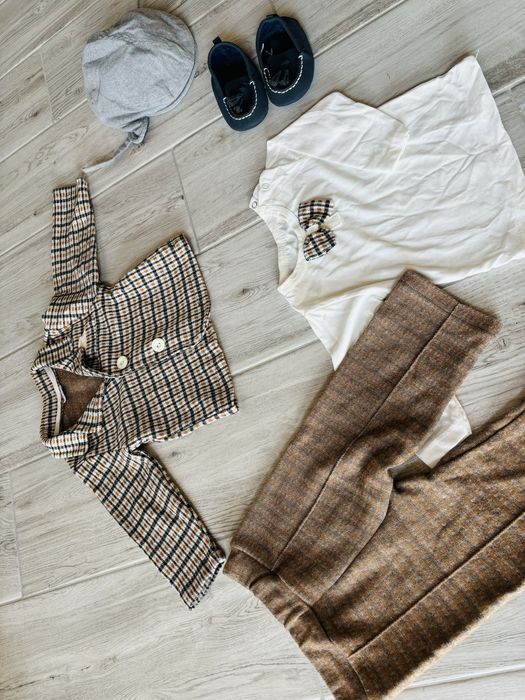 Komplet na chrzest roczek uroczystość marynarka 9-12 miesiecy