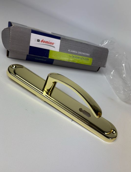 nowa złota klamka mosiądz domino nova