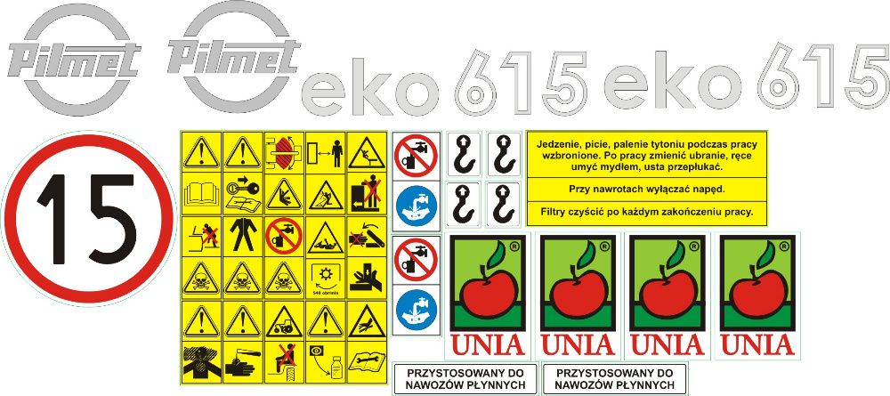 Naklejki Pilmet 1015 Europa 2018 Termit 415 opryskiwacz 615 815