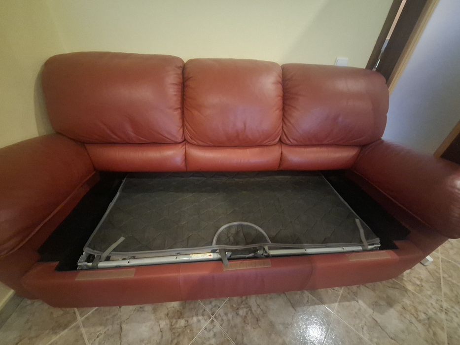 Sofá-cama de 3 lugares em couro Divani &Divani by Natuzzi