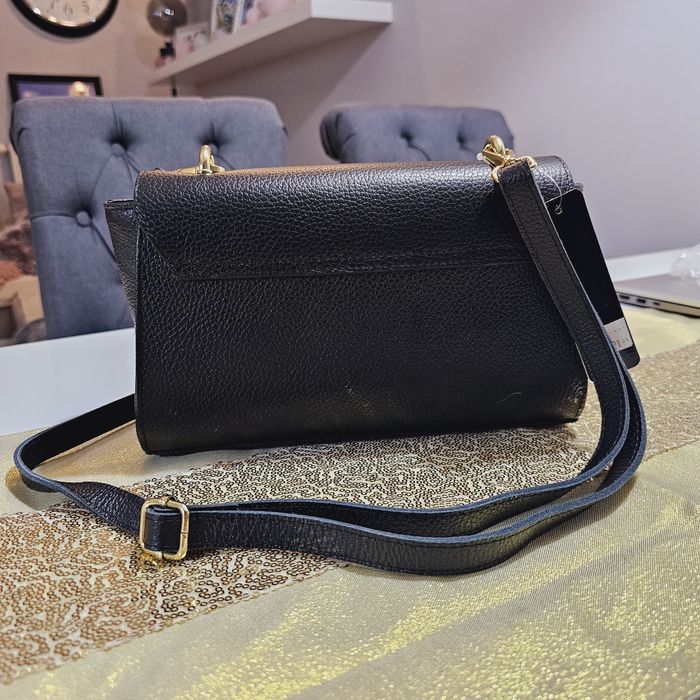 Torebka listonoszka Massimo Contti skóra naturalna na ramię czarny