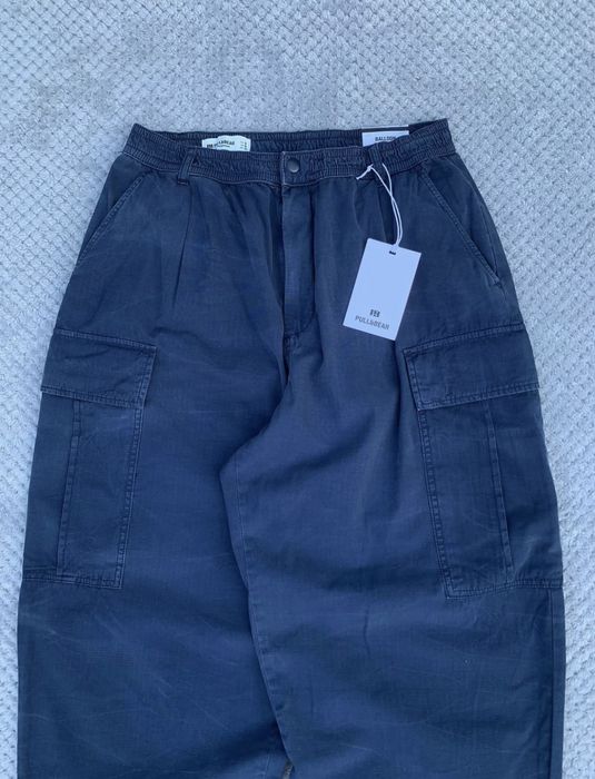 Pull & Bear Balloon Cargo Tracking Pants Blue Size:L карго штани балон
