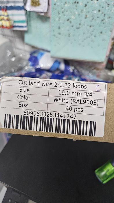 Металлическая пружина шаг 2:1, d 19,0 мм, 40 шт, белая